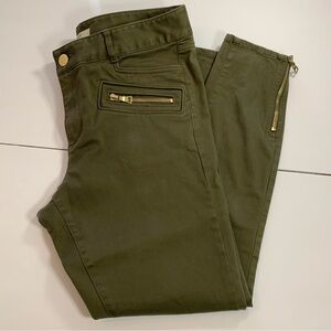 LOFT Khaki Trousers with Gold Details